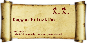 Kegyes Krisztián névjegykártya