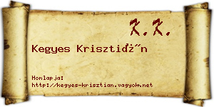 Kegyes Krisztián névjegykártya